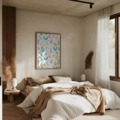 Flourishing Botanicals - Stretched Canvas, Poster Or Fine Art Print(Flourishing Botanicals Stretched Canvas Poster Or Fine Art Print) -Heart Wall Art Store pictufy interior brown bedroom ratio 5x7 3063926