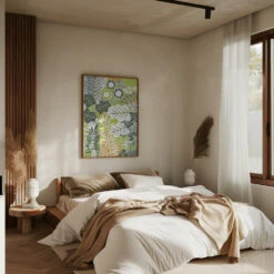 Modern Botanical Sage & Citrus - Stretched Canvas, Poster Or Fine Art Print(Modern Botanical Sage Amp Citrus Stretched Canvas Poster Or Fine Art Print) -Heart Wall Art Store pictufy interior brown bedroom ratio 5x7 3164783