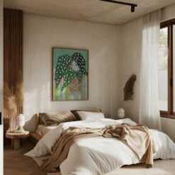 Begonia Maculata - Stretched Canvas, Poster Or Fine Art Print(Begonia Maculata Stretched Canvas Poster Or Fine Art Print) -Heart Wall Art Store pictufy interior brown bedroom ratio 5x7 3167142