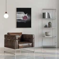 US Classic Car 1963 Thunderbird Coupe - Stretched Canvas, Poster Or Fine Art Print(Us Classic Car 1963 Thunderbird Coupe Stretched Canvas Poster Or Fine Art Print) -Heart Wall Art Store pictufy interior chrome armchair ratio 5x7 2101110