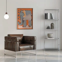 Happy Elephant - Stretched Canvas, Poster Or Fine Art Print(Happy Elephant Stretched Canvas Poster Or Fine Art Print) -Heart Wall Art Store pictufy interior chrome armchair ratio 5x7 2371610