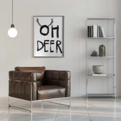 Oh Deer - Stretched Canvas, Poster Or Fine Art Print(Oh Deer Stretched Canvas Poster Or Fine Art Print) -Heart Wall Art Store pictufy interior chrome armchair ratio 5x7 2371620
