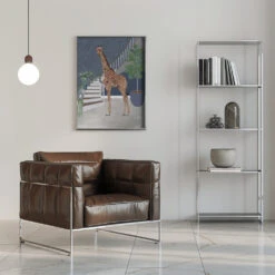 Giraffe By The Stairs - Stretched Canvas, Poster Or Fine Art Print(Giraffe By The Stairs Stretched Canvas Poster Or Fine Art Print) 21 Giraffe By The Stairs - Stretched Canvas, Poster Or Fine Art Print(Giraffe By The Stairs Stretched Canvas Poster Or Fine Art Print) -Heart Wall Art Store pictufy interior chrome armchair ratio 5x7 2410024