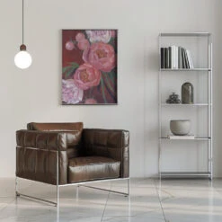 Nevaeh Peonies - Stretched Canvas, Poster Or Fine Art Print(Nevaeh Peonies Stretched Canvas Poster Or Fine Art Print) -Heart Wall Art Store pictufy interior chrome armchair ratio 5x7 2428550
