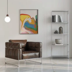 Organic Bauhaus Waved - Stretched Canvas, Poster Or Fine Art Print(Organic Bauhaus Waved Stretched Canvas Poster Or Fine Art Print) -Heart Wall Art Store pictufy interior chrome armchair ratio 5x7 2500876
