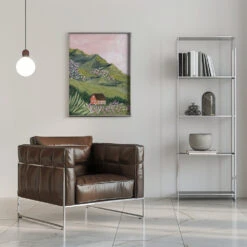 Mountain House By Sarah Gesek- Stretched Canvas, Poster Or Fine Art Print(Mountain House Stretched Canvas Poster Or Fine Art Print) -Heart Wall Art Store pictufy interior chrome armchair ratio 5x7 2536256