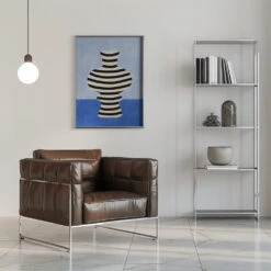Striped Vase Illusion - Stretched Canvas, Poster Or Fine Art Print(Striped Vase Illusion Stretched Canvas Poster Or Fine Art Print) -Heart Wall Art Store pictufy interior chrome armchair ratio 5x7 2551435