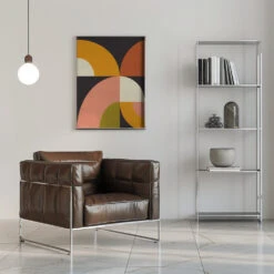 Geo Shapes Fall 21 Geo - Stretched Canvas, Poster Or Fine Art Print(Geo Shapes Fall 21 Geo Stretched Canvas Poster Or Fine Art Print) -Heart Wall Art Store pictufy interior chrome armchair ratio 5x7 2552958