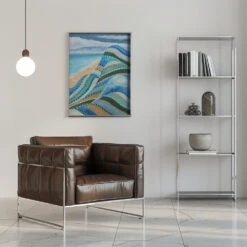 Nonforlorn Blue - Stretched Canvas, Poster Or Fine Art Print(Nonforlorn Blue Stretched Canvas Poster Or Fine Art Print) -Heart Wall Art Store pictufy interior chrome armchair ratio 5x7 2571621