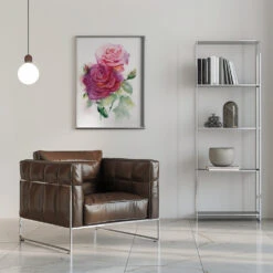 Rose June - Stretched Canvas, Poster Or Fine Art Print(Rose June Stretched Canvas Poster Or Fine Art Print) -Heart Wall Art Store pictufy interior chrome armchair ratio 5x7 2737538