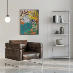 Abstract Leaves Close Up 1 - Stretched Canvas, Poster Or Fine Art Print(Abstract Leaves Close Up 1 Stretched Canvas Poster Or Fine Art Print) -Heart Wall Art Store pictufy interior chrome armchair ratio 5x7 2859629