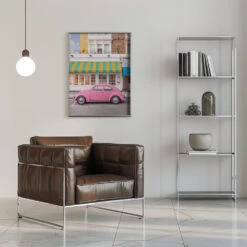Pink Ride - Stretched Canvas, Poster Or Fine Art Print(Pink Ride Stretched Canvas Poster Or Fine Art Print) -Heart Wall Art Store pictufy interior chrome armchair ratio 5x7 2890599