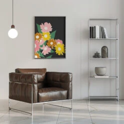 Daisy Delight - Stretched Canvas, Poster Or Fine Art Print(Daisy Delight Stretched Canvas Poster Or Fine Art Print) -Heart Wall Art Store pictufy interior chrome armchair ratio 5x7 2976658