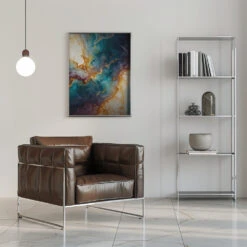Mystic Marble - Stretched Canvas, Poster Or Fine Art Print(Mystic Marble Stretched Canvas Poster Or Fine Art Print) -Heart Wall Art Store pictufy interior chrome armchair ratio 5x7 3019336