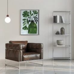 Abstract Green Floral - Stretched Canvas, Poster Or Fine Art Print(Abstract Green Floral Stretched Canvas Poster Or Fine Art Print 1) -Heart Wall Art Store pictufy interior chrome armchair ratio 5x7 3146557