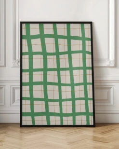 Green Grid - Stretched Canvas, Poster Or Fine Art Print(Green Grid Stretched Canvas Poster Or Fine Art Print) -Heart Wall Art Store pictufy interior floor ratio 2x3 2055858