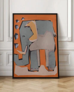 Happy Elephant - Stretched Canvas, Poster Or Fine Art Print(Happy Elephant Stretched Canvas Poster Or Fine Art Print) -Heart Wall Art Store pictufy interior floor ratio 2x3 2371610