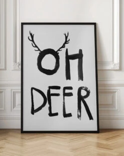Oh Deer - Stretched Canvas, Poster Or Fine Art Print(Oh Deer Stretched Canvas Poster Or Fine Art Print) -Heart Wall Art Store pictufy interior floor ratio 2x3 2371620
