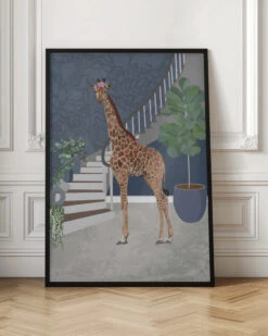Giraffe By The Stairs - Stretched Canvas, Poster Or Fine Art Print(Giraffe By The Stairs Stretched Canvas Poster Or Fine Art Print) 17 Giraffe By The Stairs - Stretched Canvas, Poster Or Fine Art Print(Giraffe By The Stairs Stretched Canvas Poster Or Fine Art Print) -Heart Wall Art Store pictufy interior floor ratio 2x3 2410024