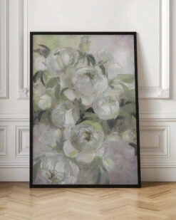 Sady Painterly Florals In Green - Stretched Canvas, Poster Or Fine Art Print(Sady Painterly Florals In Green Stretched Canvas Poster Or Fine Art Print) -Heart Wall Art Store pictufy interior floor ratio 2x3 2428538