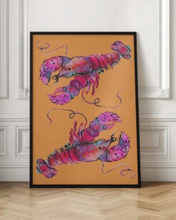Lobsters On Orange - Stretched Canvas, Poster Or Fine Art Print(Lobsters On Orange Stretched Canvas Poster Or Fine Art Print) 17 Lobsters On Orange - Stretched Canvas, Poster Or Fine Art Print(Lobsters On Orange Stretched Canvas Poster Or Fine Art Print) -Heart Wall Art Store pictufy interior floor ratio 2x3 2465098