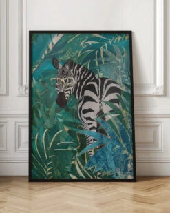 Zebra In The Jungle 2 - Stretched Canvas, Poster Or Fine Art Print(Zebra In The Jungle 2 Stretched Canvas Poster Or Fine Art Print) -Heart Wall Art Store pictufy interior floor ratio 2x3 2520661