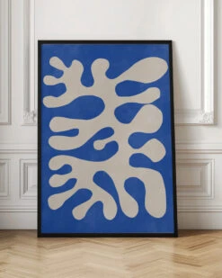 Organic Blue Shapes - Stretched Canvas, Poster Or Fine Art Print(Organic Blue Shapes Stretched Canvas Poster Or Fine Art Print) -Heart Wall Art Store pictufy interior floor ratio 2x3 2551413