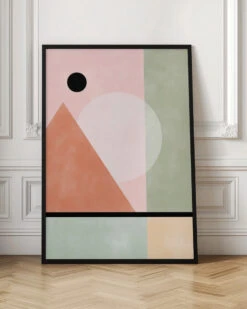 Geometric Shapes In Pastel Tones - Stretched Canvas, Poster Or Fine Art Print(Geometric Shapes In Pastel Tones Stretched Canvas Poster Or Fine Art Print) -Heart Wall Art Store pictufy interior floor ratio 2x3 2552076
