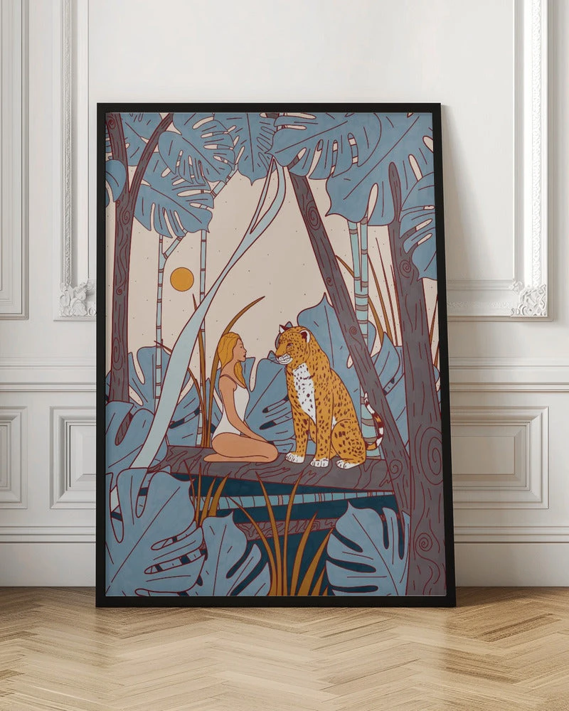 The Girl And The Leopard - Stretched Canvas, Poster Or Fine Art Print(The Girl And The Leopard Stretched Canvas Poster Or Fine Art Print) 6 The Girl And The Leopard - Stretched Canvas, Poster Or Fine Art Print(The Girl And The Leopard Stretched Canvas Poster Or Fine Art Print) - Image 6