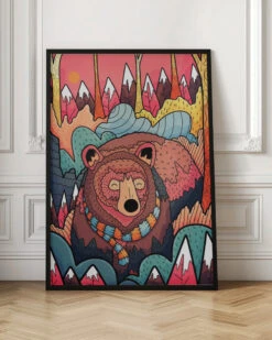 Winter Bear Forest - Stretched Canvas, Poster Or Fine Art Print(Winter Bear Forest Stretched Canvas Poster Or Fine Art Print) -Heart Wall Art Store pictufy interior floor ratio 2x3 2745483