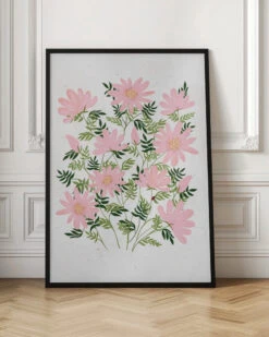 Ladybug Flowers Pink - Stretched Canvas, Poster Or Fine Art Print(Ladybug Flowers Pink Stretched Canvas Poster Or Fine Art Print) -Heart Wall Art Store pictufy interior floor ratio 2x3 2757679