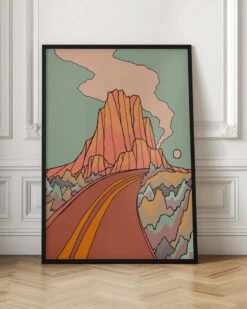 Road Past The Mountain - Stretched Canvas, Poster Or Fine Art Print(Road Past The Mountain Stretched Canvas Poster Or Fine Art Print) -Heart Wall Art Store pictufy interior floor ratio 2x3 2769622