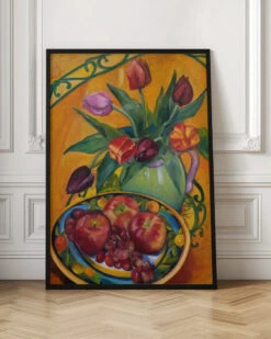 Fruit And Flowers - Stretched Canvas, Poster Or Fine Art Print(Fruit And Flowers Stretched Canvas Poster Or Fine Art Print) -Heart Wall Art Store pictufy interior floor ratio 2x3 2786618
