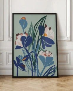 Florals At Night – Modern Illustration Light - Stretched Canvas, Poster Or Fine Art Print(Florals At Night Modern Illustration Light Stretched Canvas Poster Or Fine Art Print) -Heart Wall Art Store pictufy interior floor ratio 2x3 2860371