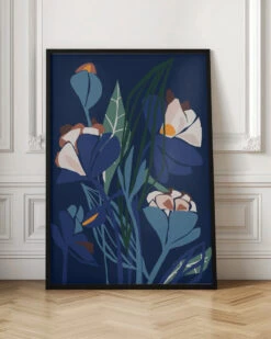 Florals At Night – Modern Illustration - Stretched Canvas, Poster Or Fine Art Print(Florals At Night Modern Illustration Stretched Canvas Poster Or Fine Art Print) -Heart Wall Art Store pictufy interior floor ratio 2x3 2860390