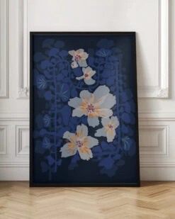 Orchids Shadow Blue Notes - Stretched Canvas, Poster Or Fine Art Print(Orchids Shadow Blue Notes Stretched Canvas Poster Or Fine Art Print) -Heart Wall Art Store pictufy interior floor ratio 2x3 2867369