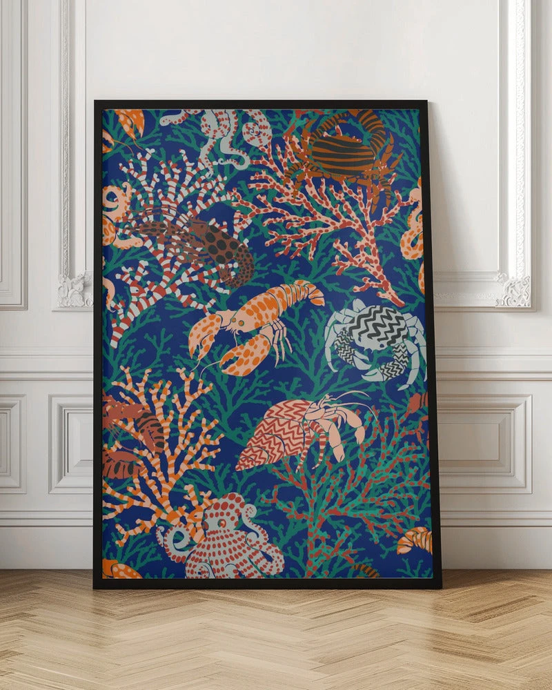 Vibrant Coral Reef Blue And Orange Pattern - Stretched Canvas, Poster Or Fine Art Print(Vibrant Coral Reef Blue And Orange Pattern Stretched Canvas Poster Or Fine Art Print) 6 Vibrant Coral Reef Blue And Orange Pattern - Stretched Canvas, Poster Or Fine Art Print(Vibrant Coral Reef Blue And Orange Pattern Stretched Canvas Poster Or Fine Art Print) - Image 6