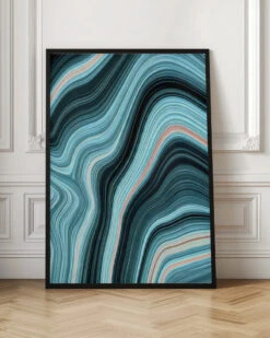 Aqua Drift - Stretched Canvas, Poster Or Fine Art Print(Aqua Drift Stretched Canvas Poster Or Fine Art Print) -Heart Wall Art Store pictufy interior floor ratio 2x3 2984310