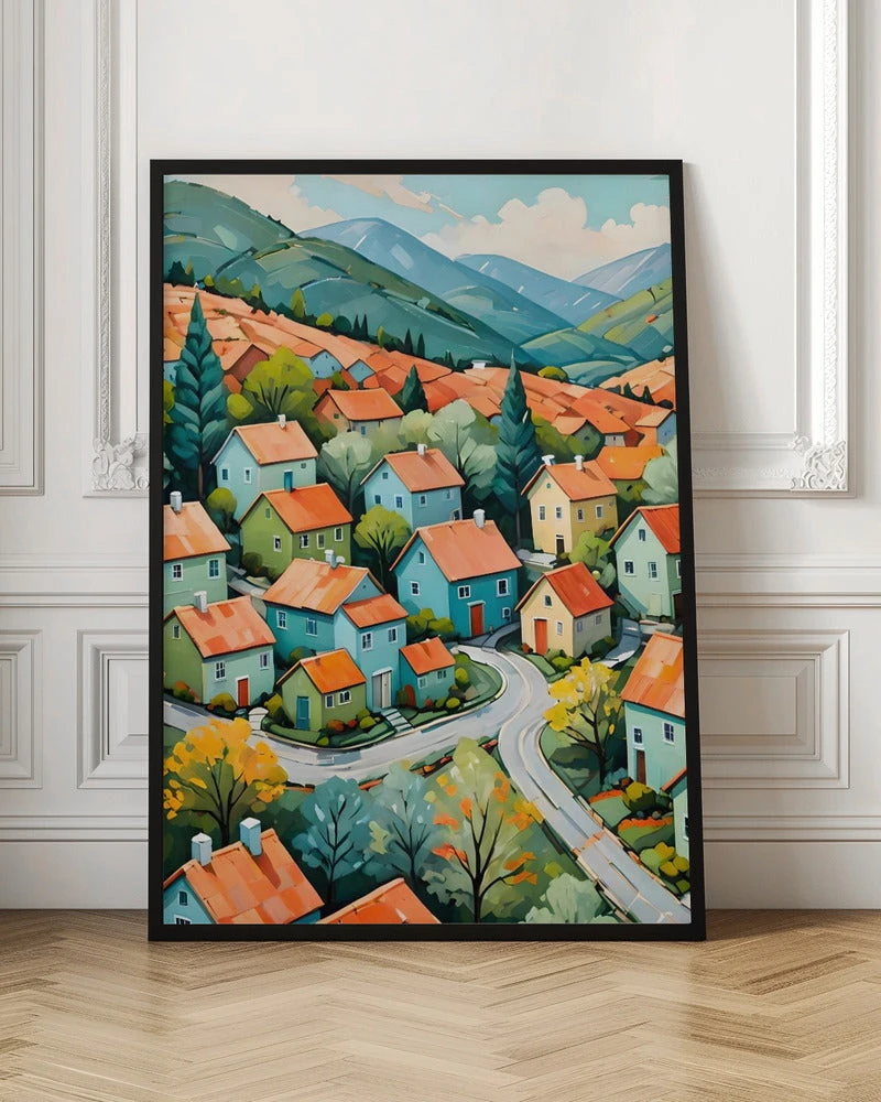 Pastel Village Dream - Stretched Canvas, Poster Or Fine Art Print(Pastel Village Dream Stretched Canvas Poster Or Fine Art Print) 6 Pastel Village Dream - Stretched Canvas, Poster Or Fine Art Print(Pastel Village Dream Stretched Canvas Poster Or Fine Art Print) - Image 6