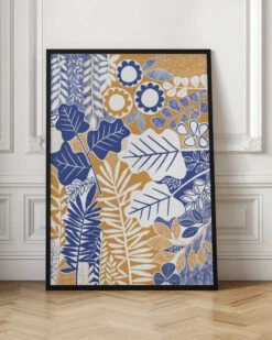 Modern BotanicalMustard & Cornflower - Stretched Canvas, Poster Or Fine Art Print(Modern Botanical Mustard Amp Cornflower Stretched Canvas Poster Or Fine Art Print) -Heart Wall Art Store pictufy interior floor ratio 2x3 3164755