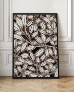 Black & White Leaves - Stretched Canvas, Poster Or Fine Art Print(Black Amp White Leaves Stretched Canvas Poster Or Fine Art Print) -Heart Wall Art Store pictufy interior floor ratio 2x3 3164814