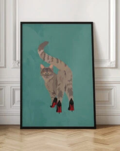 Kitten In Heels - Stretched Canvas, Poster Or Fine Art Print(Kitten In Heels Stretched Canvas Poster Or Fine Art Print) -Heart Wall Art Store pictufy interior floor ratio 2x3 3166069