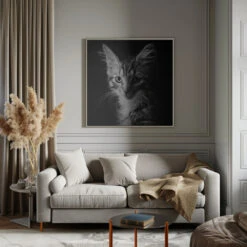 Laban - Square Stretched Canvas, Poster Or Fine Art Print(Laban Square Stretched Canvas Poster Or Fine Art Print) -Heart Wall Art Store pictufy interior gray sofa square ratio 1x1 1936290