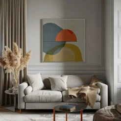 Mid Painted2 Kopie - Square Stretched Canvas, Poster Or Fine Art Print(Mid Painted2 Kopie Square Stretched Canvas Poster Or Fine Art Print) -Heart Wall Art Store pictufy interior gray sofa square ratio 1x1 2552790