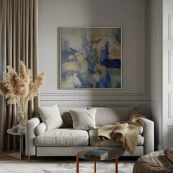 Irises - Square Stretched Canvas, Poster Or Fine Art Print(Irises Square Stretched Canvas Poster Or Fine Art Print) -Heart Wall Art Store pictufy interior gray sofa square ratio 1x1 2568086