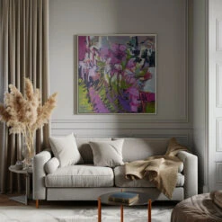 Df675a And To Everything There Is A Season Bloom I - Square Stretched Canvas, Poster Or Fine Art Print(Df675a And To Everything There Is A Season Bloom I Square Stretched Canvas Poster Or Fine Art Print) -Heart Wall Art Store pictufy interior gray sofa square ratio 1x1 2570901
