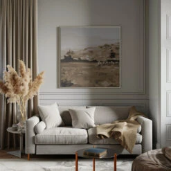 Heritage Style - Square Stretched Canvas, Poster Or Fine Art Print(Heritage Style Square Stretched Canvas Poster Or Fine Art Print) -Heart Wall Art Store pictufy interior gray sofa square ratio 1x1 2787354