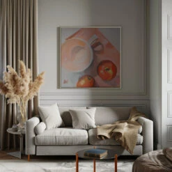 Peach Tea Cup - Square Stretched Canvas, Poster Or Fine Art Print(Peach Tea Cup Square Stretched Canvas Poster Or Fine Art Print) 20 Peach Tea Cup - Square Stretched Canvas, Poster Or Fine Art Print(Peach Tea Cup Square Stretched Canvas Poster Or Fine Art Print) -Heart Wall Art Store pictufy interior gray sofa square ratio 1x1 2787383