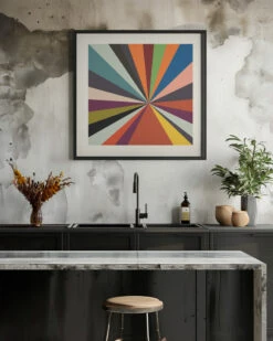 Faces Stripes Minimal - Square Stretched Canvas, Poster Or Fine Art Print(Faces Stripes Minimal Square Stretched Canvas Poster Or Fine Art Print) -Heart Wall Art Store pictufy interior rustic kitchen ratio 1x1 2552886