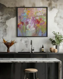 Colorful Bloom Palette - Square Stretched Canvas, Poster Or Fine Art Print(Colorful Bloom Palette Square Stretched Canvas Poster Or Fine Art Print) -Heart Wall Art Store pictufy interior rustic kitchen ratio 1x1 2570923